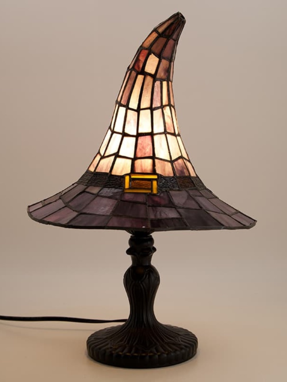 NWT Cracker Barrel Stained Glass Witch Hat Lamp